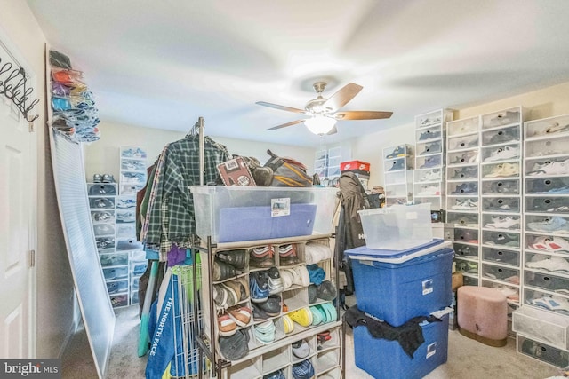 7290 Southern Maryland Blvd, Owings, MD 20736 - storage room featuring a ceiling fan