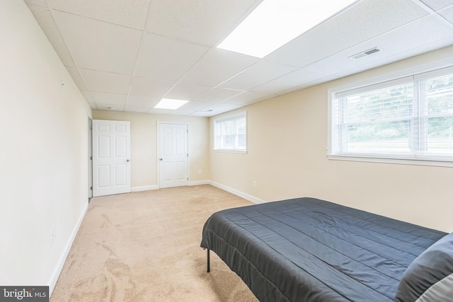 7290 Southern Maryland Blvd, Owings, MD 20736 - carpeted bedroom with a paneled ceiling and baseboards