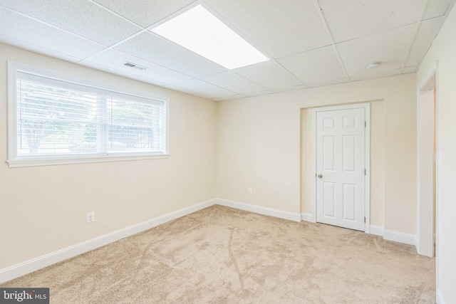 7290 Southern Maryland Blvd, Owings, MD 20736 - carpeted spare room with a drop ceiling, baseboards, and a smoke detector