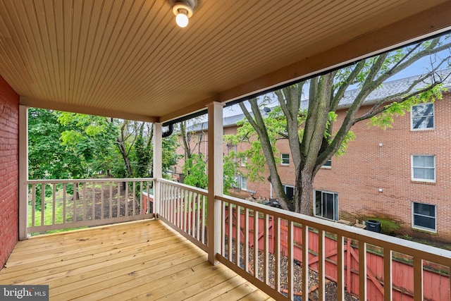 deck with central air condition unit