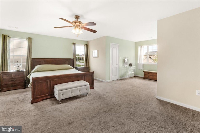 13324 John Martin Dr, Williamsport, MD 21795 - bedroom with baseboards, ceiling fan, and carpet floors