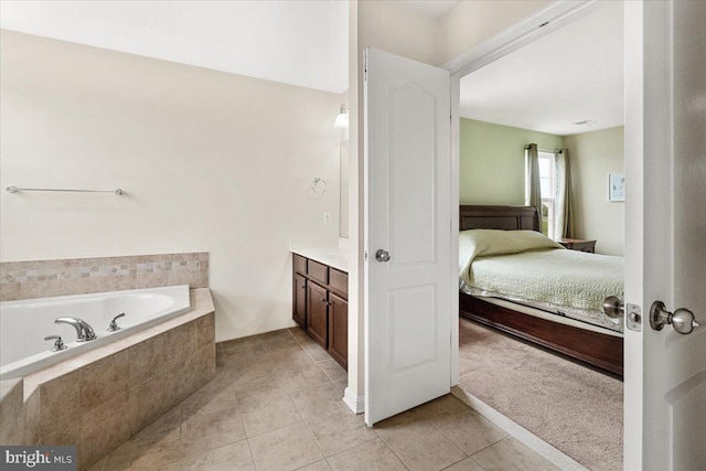 13324 John Martin Dr, Williamsport, MD 21795 - bathroom featuring vanity, ensuite bath, a garden tub, and tile patterned floors