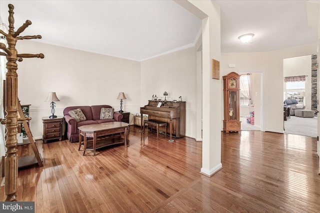 13324 John Martin Dr, Williamsport, MD 21795 - living room with crown molding, hardwood / wood-style flooring, and baseboards