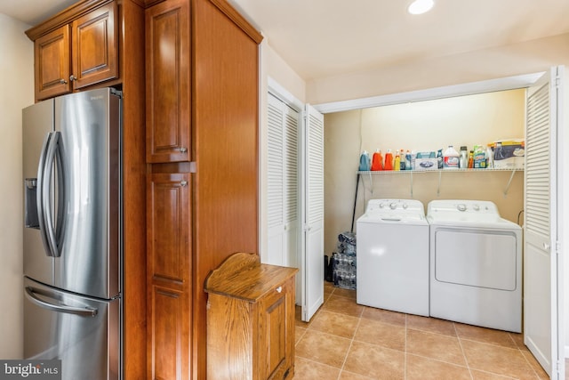 22 N Browning Ave, Somerdale, NJ 08083 - clothes washing area with independent washer and dryer and light tile patterned flooring