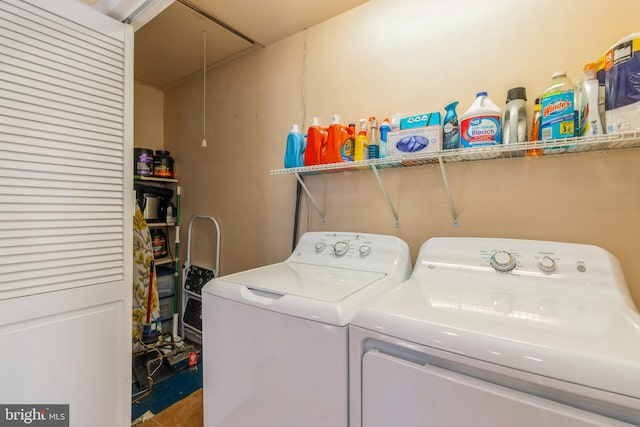 22 N Browning Ave, Somerdale, NJ 08083 - laundry area featuring attic access and separate washer and dryer
