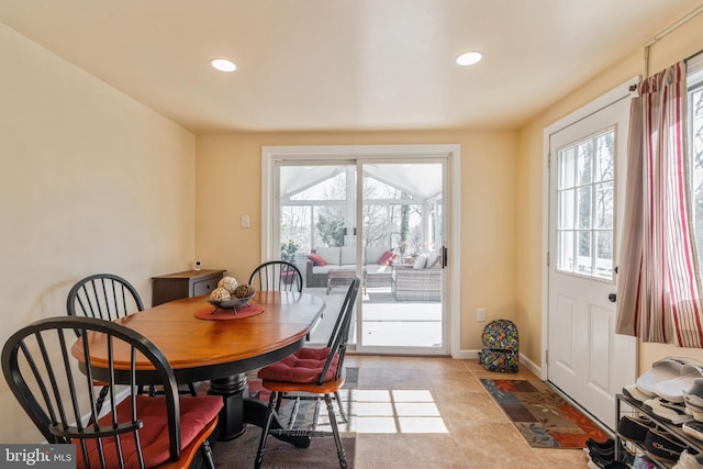 22 N Browning Ave, Somerdale, NJ 08083 - dining area featuring healthy amount of natural light, recessed lighting, and baseboards