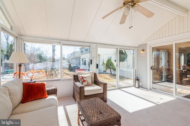 22 N Browning Ave, Somerdale, NJ 08083 - sunroom featuring carpet floors and ceiling fan