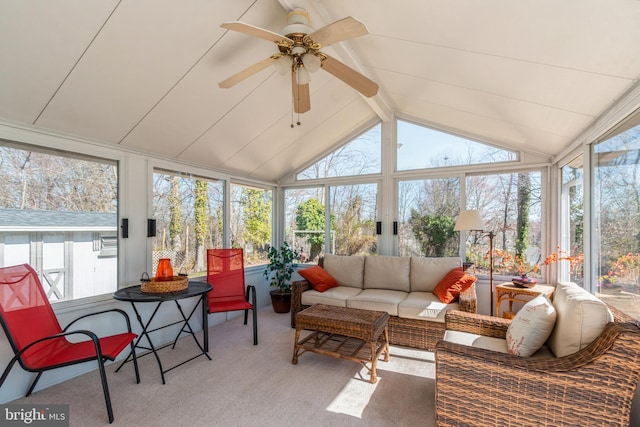 22 N Browning Ave, Somerdale, NJ 08083 - sunroom / solarium with an outdoor living space, healthy amount of natural light, ceiling fan, and carpet floors