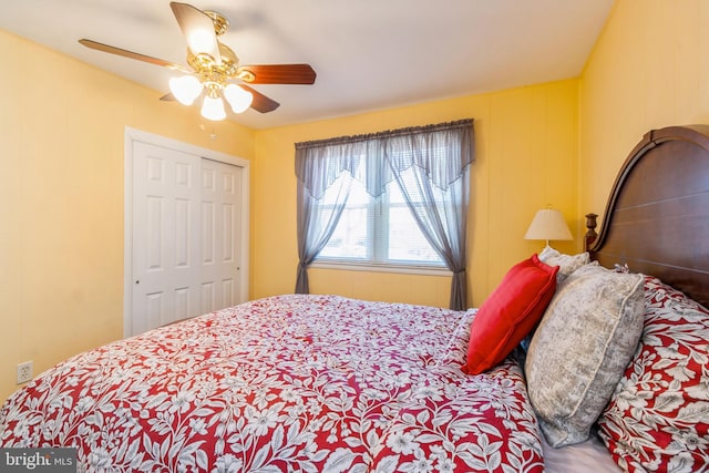 22 N Browning Ave, Somerdale, NJ 08083 - bedroom featuring a closet and ceiling fan