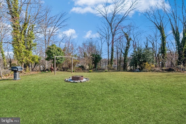 22 N Browning Ave, Somerdale, NJ 08083 - view of grassy yard featuring an outdoor fire pit