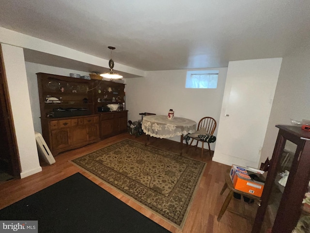 dining area featuring wood finished floors
