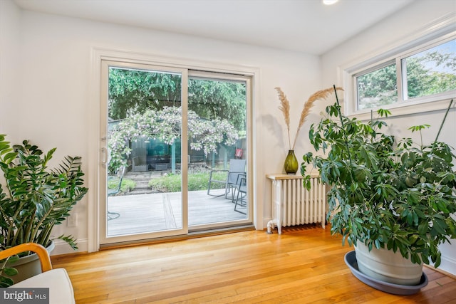 4311 Ellicott St NW, Washington, DC 20016 - entryway with radiator heating unit and wood-type flooring