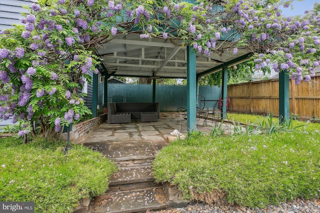 4311 Ellicott St NW, Washington, DC 20016 - view of patio with a gazebo and a fenced backyard