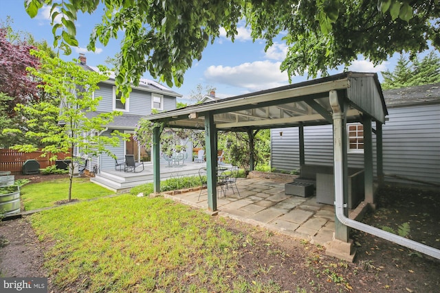 4311 Ellicott St NW, Washington, DC 20016 - view of yard featuring a gazebo, a wooden deck, and a patio