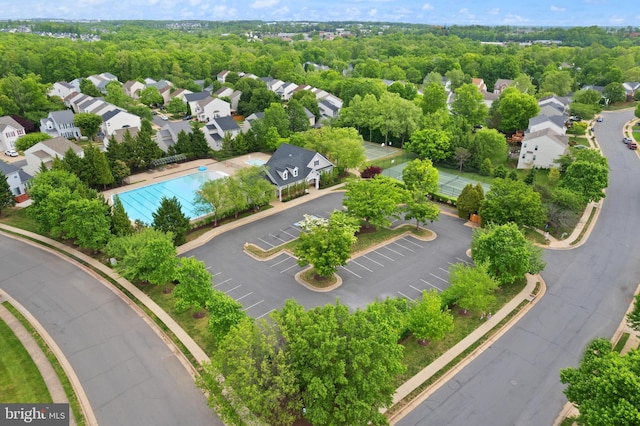 drone / aerial view with a residential view