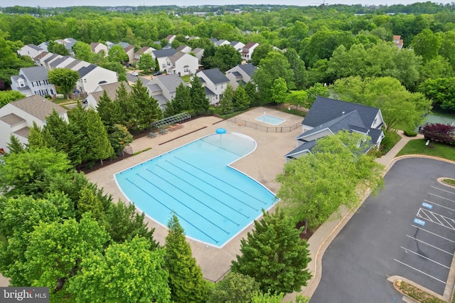 aerial view featuring a residential view