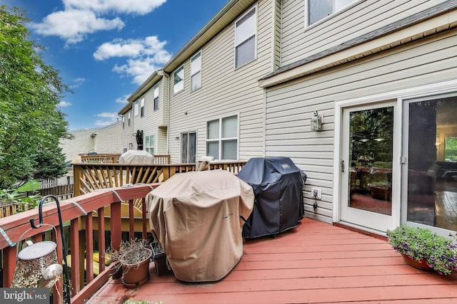 deck with area for grilling