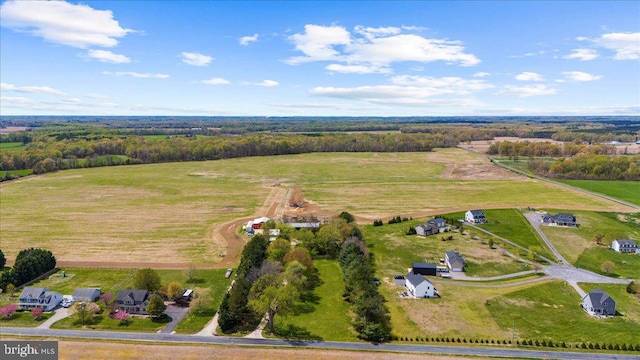 aerial overview of property's location with rural landscape