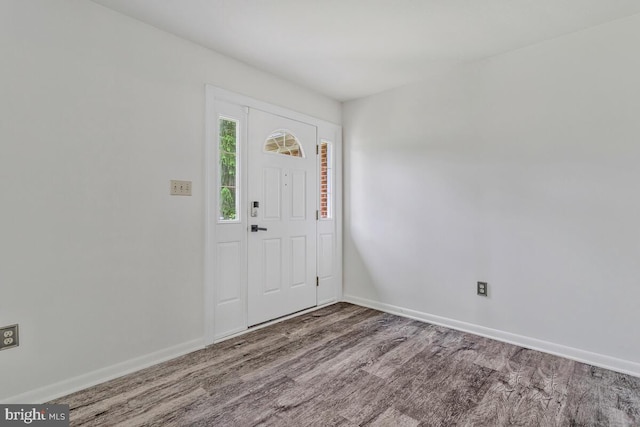 22 Hillside Ct, Huntingtown, MD 20639 - entryway featuring baseboards and wood finished floors