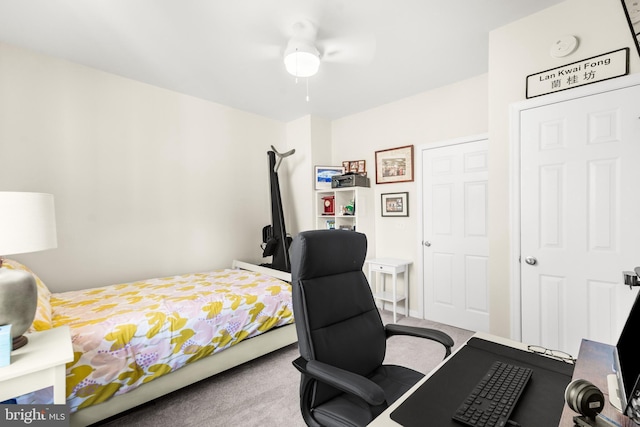bedroom featuring carpet