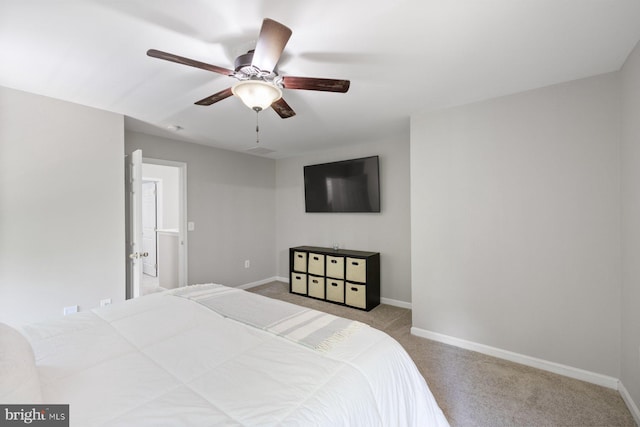 4111 Bayside Rd, Chesapeake Beach, MD 20732 - bedroom with carpet, baseboards, and a ceiling fan