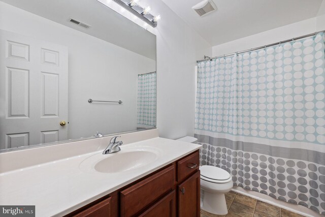 4111 Bayside Rd, Chesapeake Beach, MD 20732 - full bathroom with toilet, vanity, and a shower with curtain