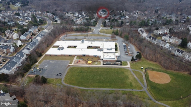 drone / aerial view featuring a residential view