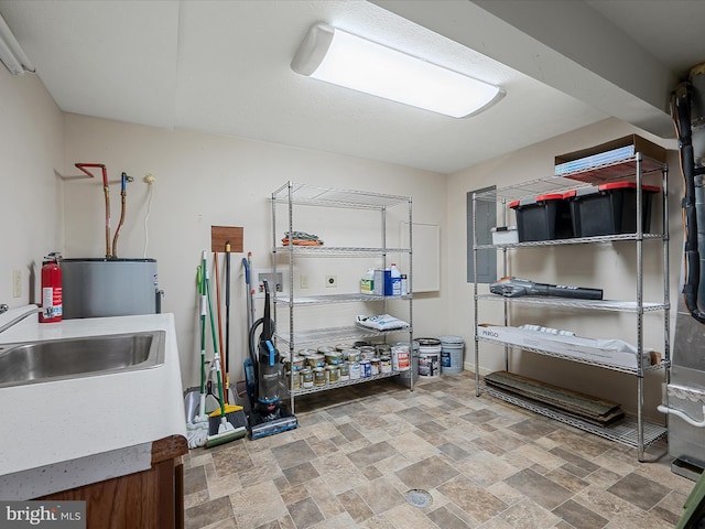 209 Hogan Dr, Basye, VA 22810 - storage room featuring a sink and water heater