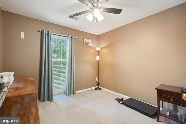 5533 Westcott Cir, Frederick, MD 21703 - office featuring ceiling fan, light colored carpet, and baseboards