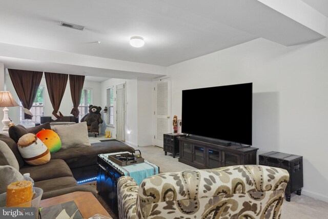 5533 Westcott Cir, Frederick, MD 21703 - living room featuring light colored carpet and baseboards