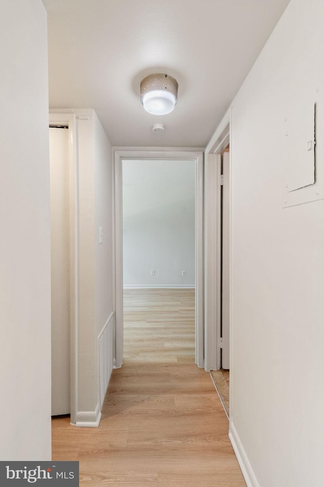 4931 Americana Dr Unit 4931B, Annandale, VA 22003 - hall with light wood-style floors, baseboards, and electric panel