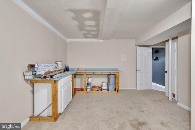 486 Round Up Rd, Lusby, MD 20657 - basement featuring light colored carpet and baseboards