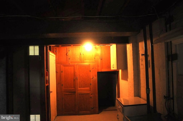 view of unfinished below grade area