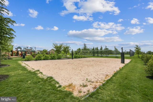 10809 Glowing Hearth Way, Monrovia, MD 21770 - view of property's community featuring volleyball court and a lawn