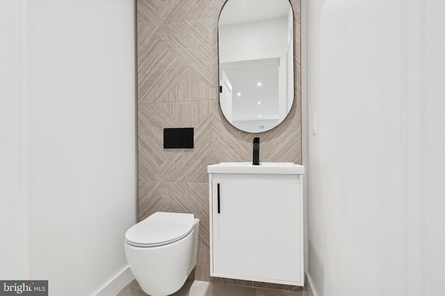 160 Union Ave, Bala Cynwyd, PA 19004 - half bathroom featuring vanity, toilet, baseboards, and tile patterned flooring