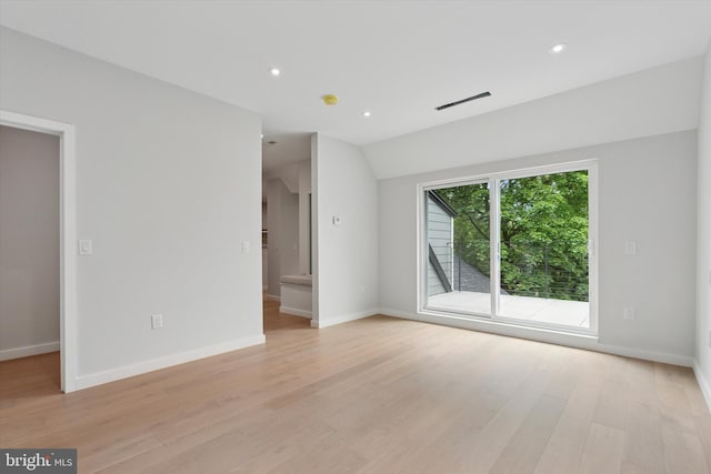 160 Union Ave, Bala Cynwyd, PA 19004 - unfurnished room featuring light wood-style floors, baseboards, recessed lighting, and lofted ceiling