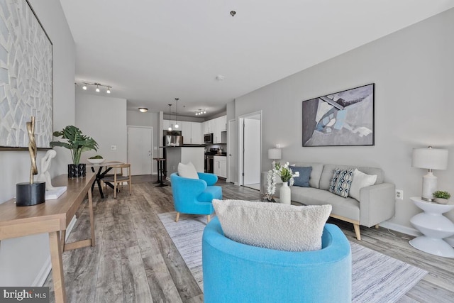 1201 E E W Hwy Unit 208, Silver Spring, MD 20910 - living room with light wood-style floors and baseboards