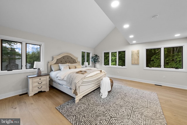 18 Haskel Dr, West Windsor, NJ 08550 - bedroom with light wood finished floors, recessed lighting, and high vaulted ceiling