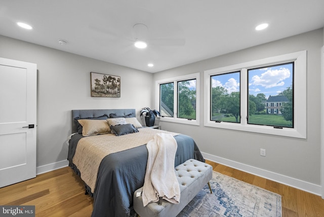 18 Haskel Dr, West Windsor, NJ 08550 - bedroom with a ceiling fan, recessed lighting, and wood finished floors