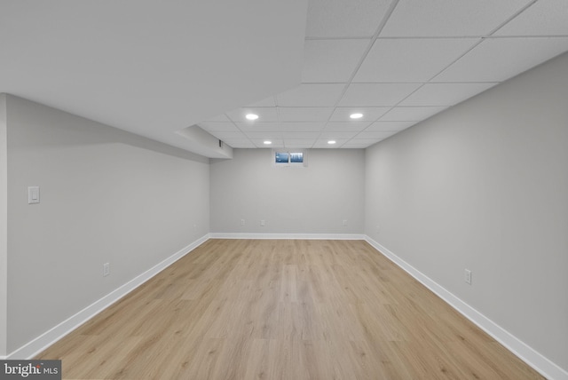 18 Haskel Dr, West Windsor, NJ 08550 - finished basement featuring recessed lighting, light wood-style flooring, and a paneled ceiling