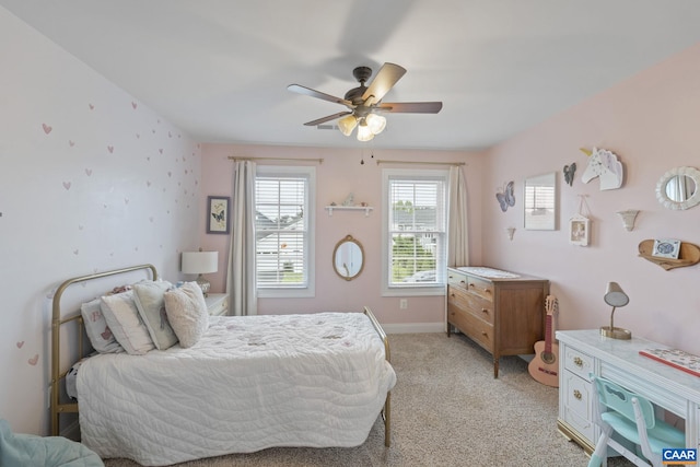 125 Highland Cir, Zion Crossroads, VA 22942 - bedroom featuring baseboards, light carpet, and ceiling fan
