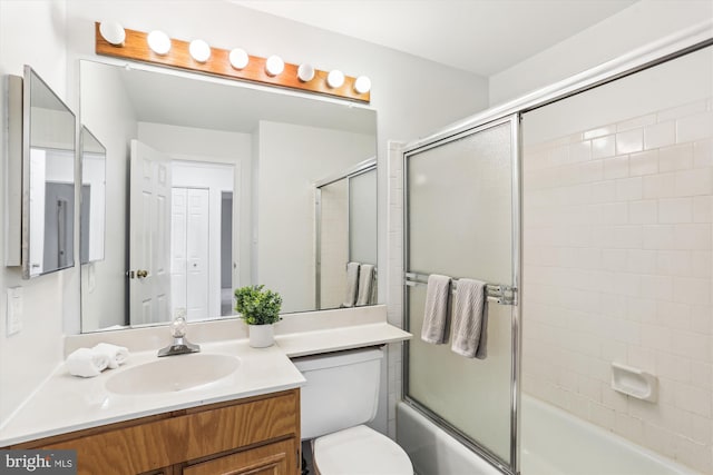 18707 Walkers Choice Rd Unit 6, Gaithersburg, MD 20886 - full bath with vanity, bath / shower combo with glass door, and toilet