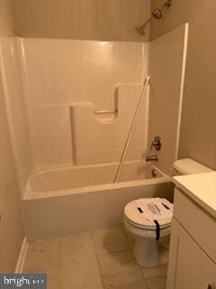 108 Irwin Ct, Hedgesville, WV 25427 - bathroom featuring vanity,  shower combination, toilet, and tile patterned floors