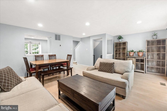6436 Rockledge Ct, Elkridge, MD 21075 - living area featuring recessed lighting and light wood-style flooring