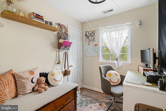 home office with baseboards