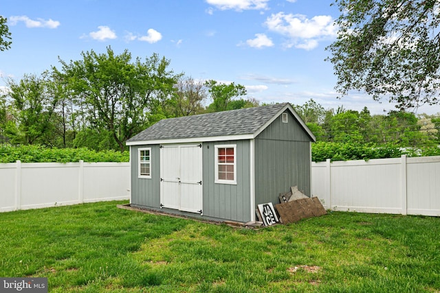 view of shed