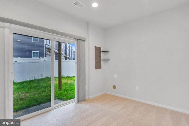 5992 Passend Dr, Frederick, MD 21703 - carpeted spare room with electric panel, baseboards, and recessed lighting