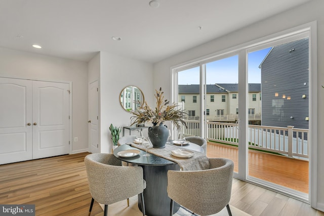 5992 Passend Dr, Frederick, MD 21703 - dining room with light wood-type flooring, recessed lighting, and baseboards