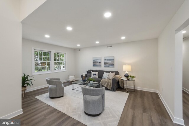 1806 Crofton Pkwy, Crofton, MD 21114 - living room featuring wood finished floors and recessed lighting