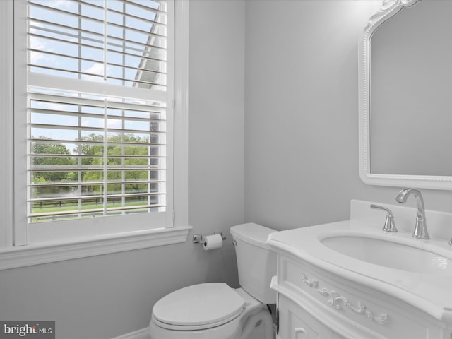 bathroom with toilet and vanity